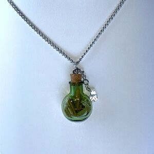 Handmade Glass Spell Bottle Money Success Abundance Boho Wicca Celtic Tribal